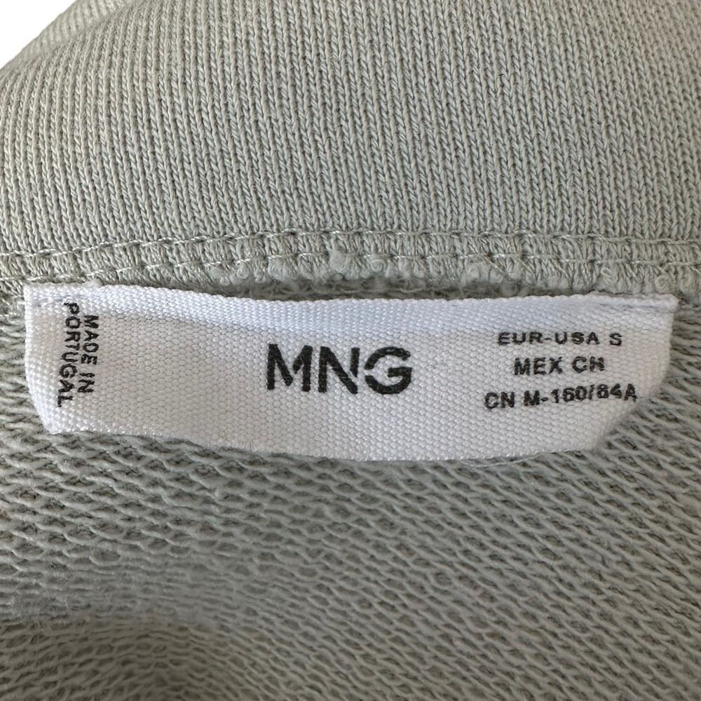 MNG | Collared 1/4 Zip Sweatshirt Size S Pale Green - Picture 8 of 11
